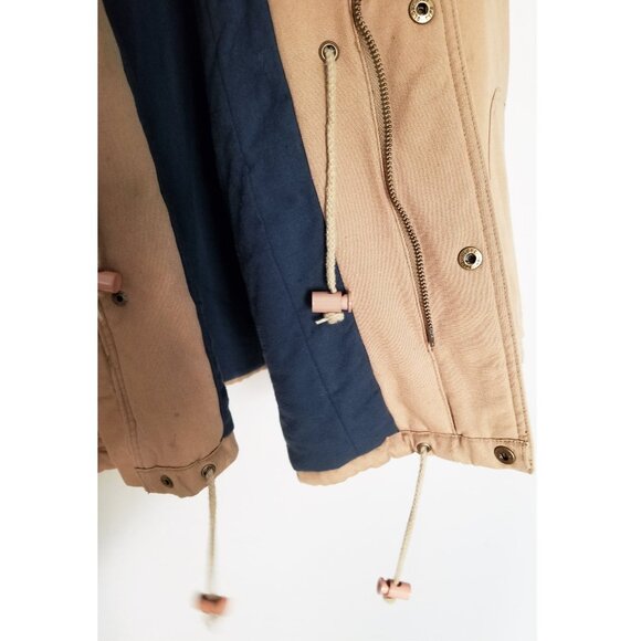 John Ashford Barn Jacket Chore Coat XL Leather Collar Utility Drawstrings Warm - Picture 11 of 16